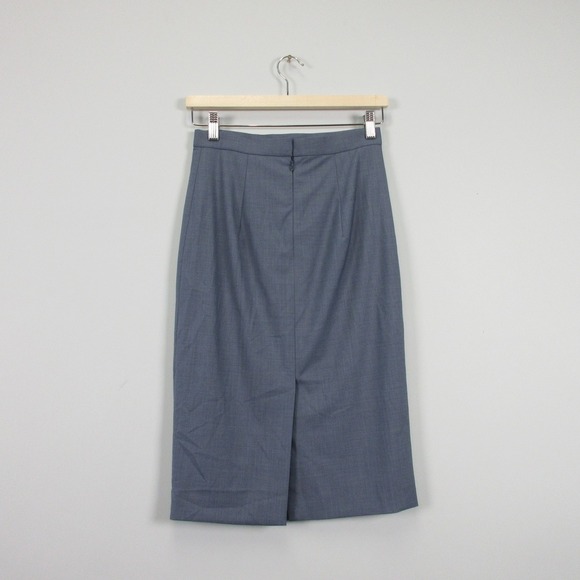 Theory Hemdall B Continuous Pencil Skirt 0 Grey Wool Blend Career Office 188 - Picture 2 of 13